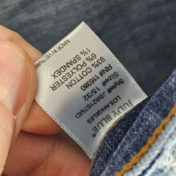 Judy Blue Buffalo Plaid Patch Skinny Jeans Ripped Distressed 15/32 Stretch Denim - Picture 10 of 11